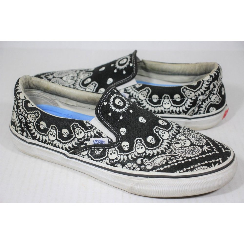 Vans Skull Paisley Bandana AOP All Over Print Slip On Sneakers Mens 8.5 N1023